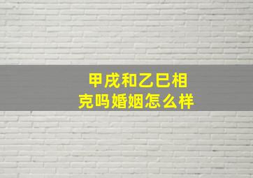 甲戌和乙巳相克吗婚姻怎么样