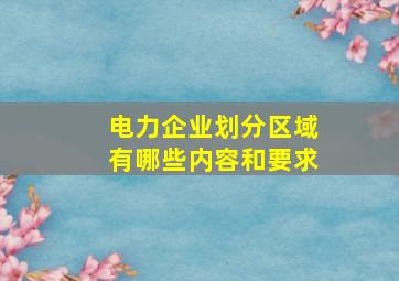 电力企业划分区域有哪些内容和要求