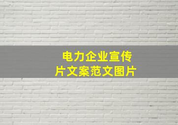 电力企业宣传片文案范文图片