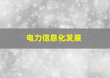 电力信息化发展