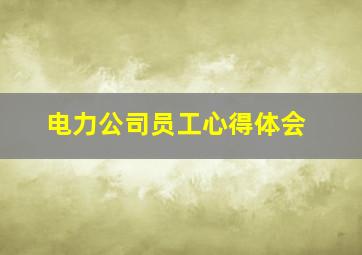 电力公司员工心得体会