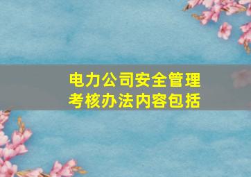 电力公司安全管理考核办法内容包括