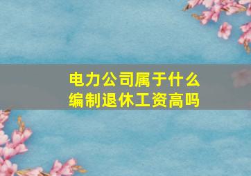 电力公司属于什么编制退休工资高吗