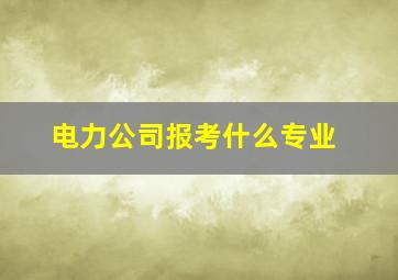 电力公司报考什么专业