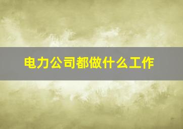 电力公司都做什么工作