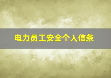 电力员工安全个人信条