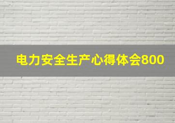 电力安全生产心得体会800