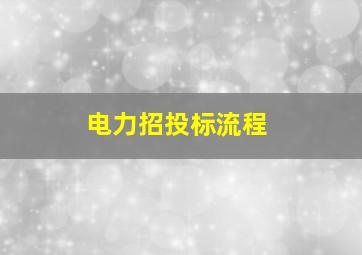 电力招投标流程