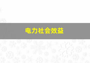 电力社会效益