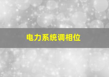 电力系统调相位