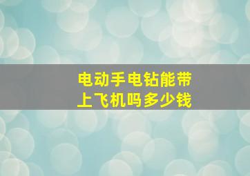 电动手电钻能带上飞机吗多少钱