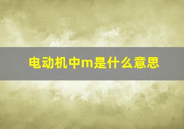 电动机中m是什么意思