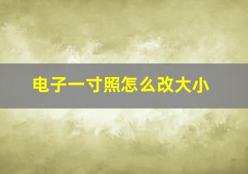 电子一寸照怎么改大小