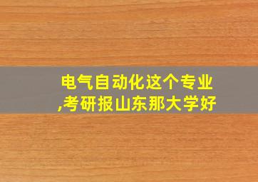 电气自动化这个专业,考研报山东那大学好