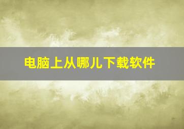 电脑上从哪儿下载软件