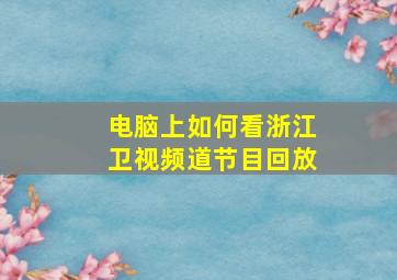 电脑上如何看浙江卫视频道节目回放