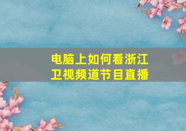 电脑上如何看浙江卫视频道节目直播