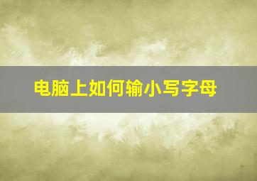 电脑上如何输小写字母