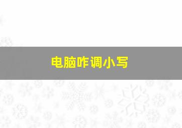 电脑咋调小写