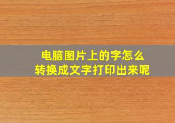 电脑图片上的字怎么转换成文字打印出来呢