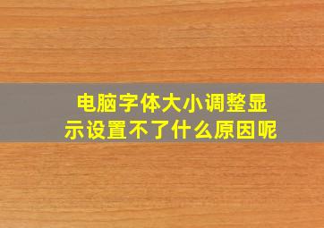 电脑字体大小调整显示设置不了什么原因呢