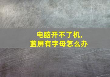 电脑开不了机,蓝屏有字母怎么办