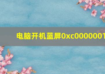 电脑开机蓝屏0xc0000001