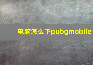 电脑怎么下pubgmobile