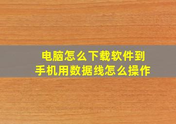 电脑怎么下载软件到手机用数据线怎么操作