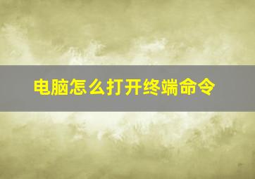 电脑怎么打开终端命令