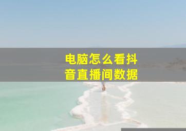 电脑怎么看抖音直播间数据