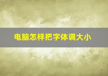 电脑怎样把字体调大小