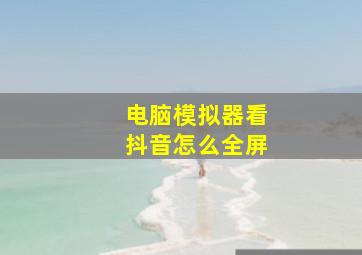 电脑模拟器看抖音怎么全屏