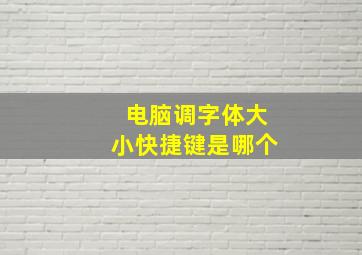 电脑调字体大小快捷键是哪个