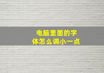 电脑里面的字体怎么调小一点