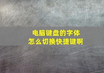 电脑键盘的字体怎么切换快捷键啊