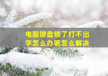 电脑键盘锁了打不出字怎么办呢怎么解决