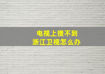 电视上搜不到浙江卫视怎么办