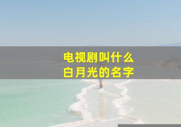 电视剧叫什么白月光的名字