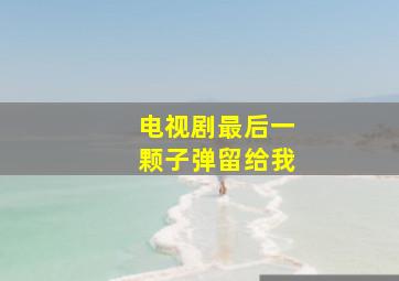 电视剧最后一颗子弹留给我