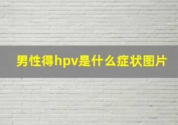 男性得hpv是什么症状图片