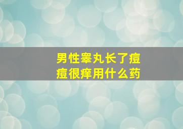 男性睾丸长了痘痘很痒用什么药