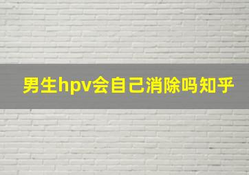 男生hpv会自己消除吗知乎