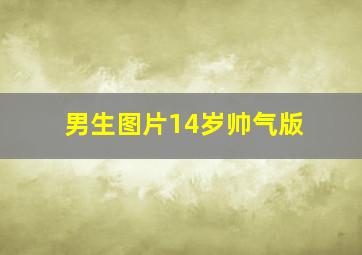 男生图片14岁帅气版