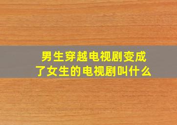 男生穿越电视剧变成了女生的电视剧叫什么