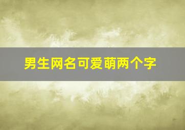 男生网名可爱萌两个字