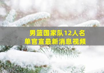 男篮国家队12人名单官宣最新消息视频