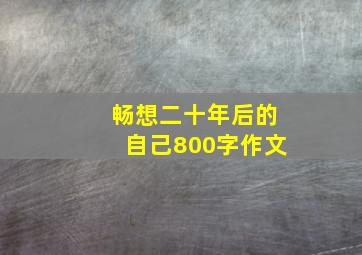 畅想二十年后的自己800字作文