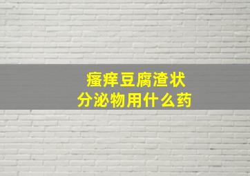 瘙痒豆腐渣状分泌物用什么药