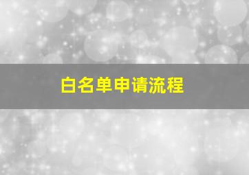 白名单申请流程